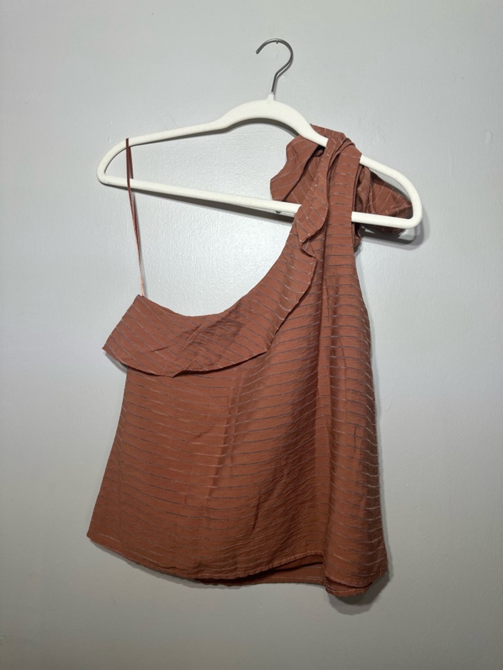 Nine West One-Shoulder Rust Bow Detail Women's summer shirt M #classic #chic - Picture 3 of 7